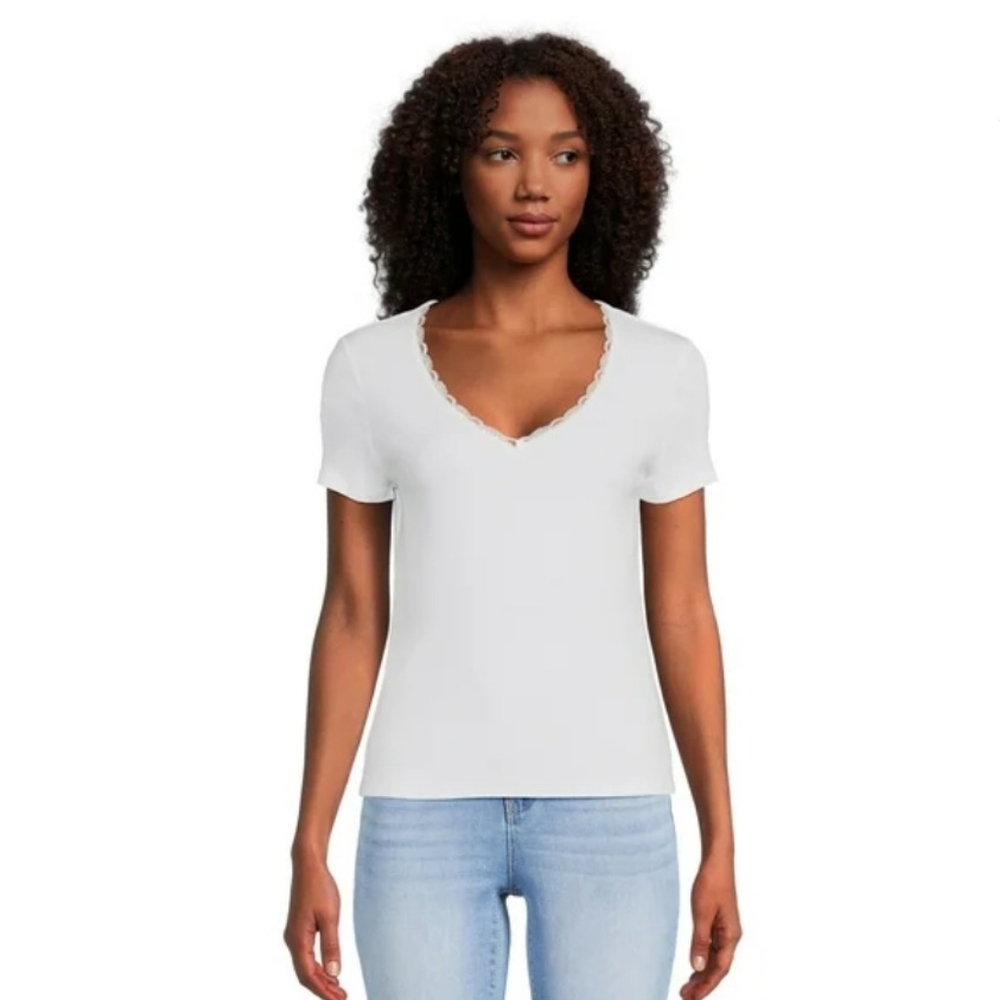 ❤️ 10/$10 Elegant White Lace V-Neck Women's Top